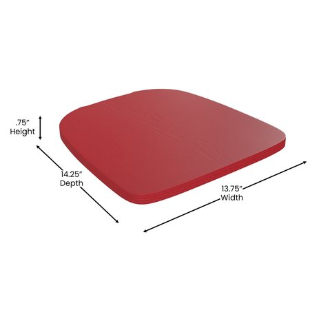 Flash Furniture 4PK Red Poly Resin Seats for Stools & Chairs, 4PK 4-JJ-SEA-PL01-RED-GG